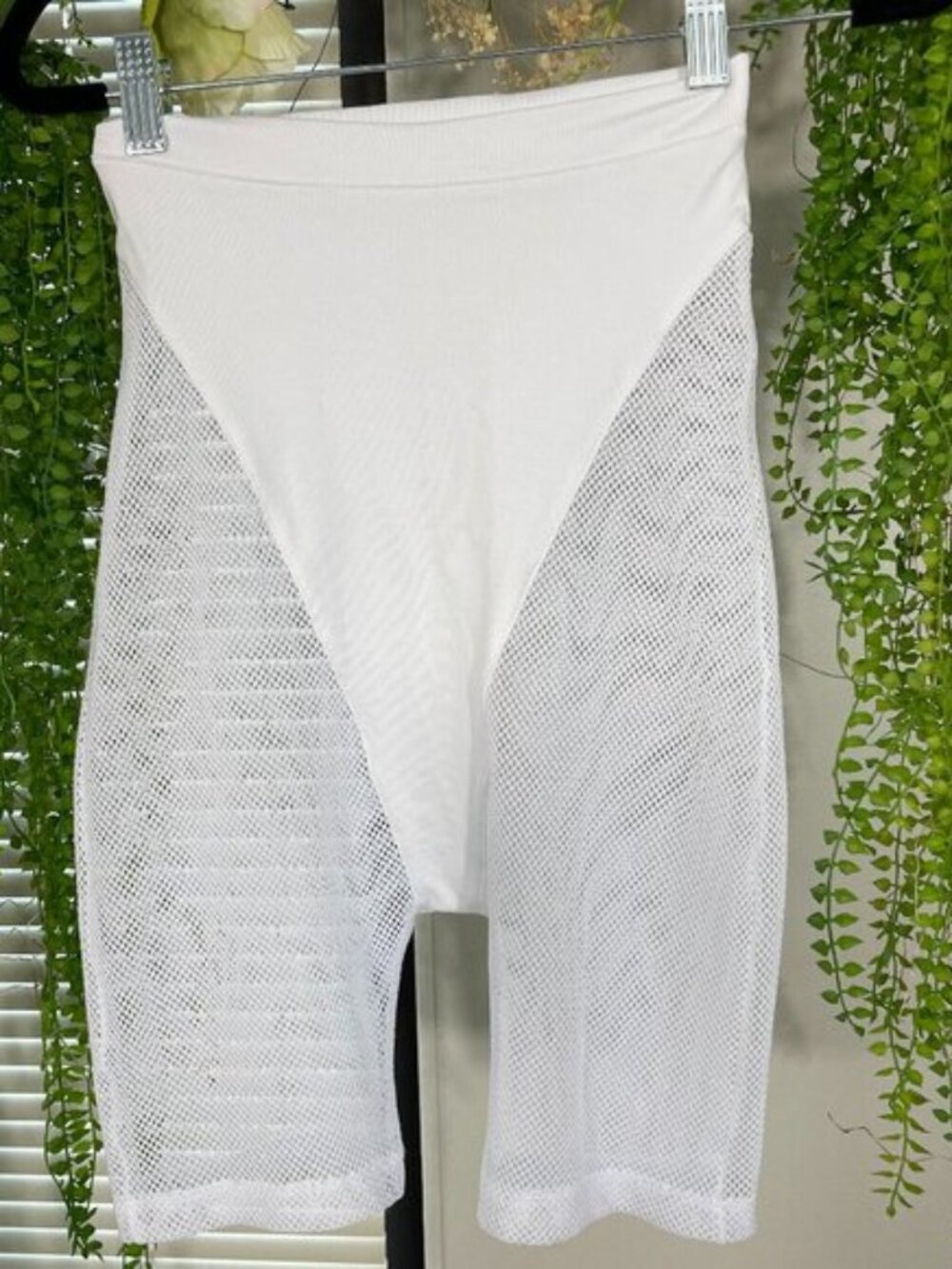 LaQuan Smith | Mesh Biker Short in White